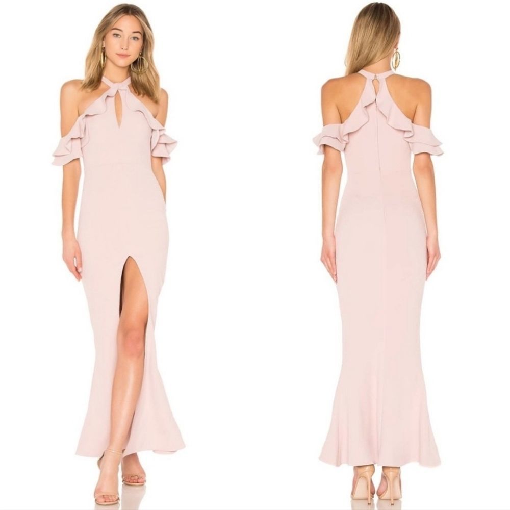 Privacy Please Calista Blush Ruffle Gown